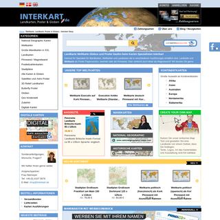 »» Weltkarten Landkarten Poster & Globen kaufen - Interkart ««
