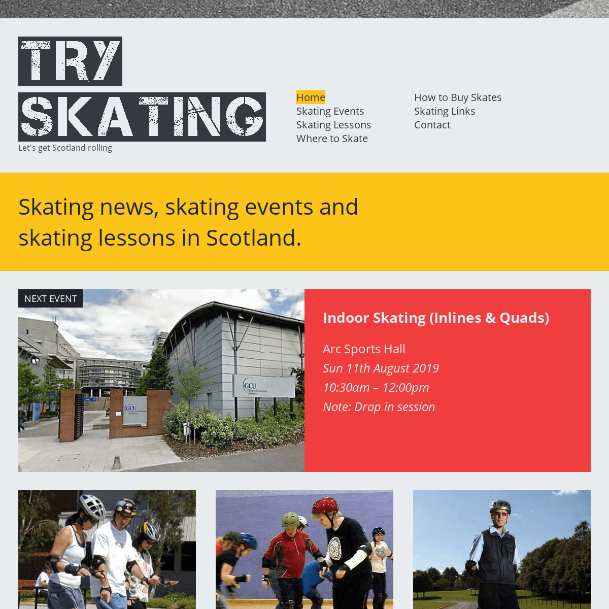 Skating news, skating events and skating lessons in Scotland.