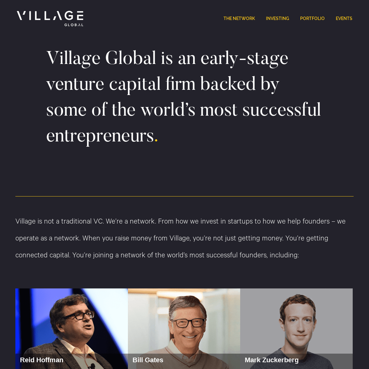 Village - Early Stage Venture Capital Backed by Some of the World's Best Entrepreneurs