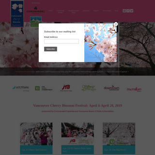 Vancouver Cherry Blossom Festival: April 4-April 28, 2019 - Vancouver Cherry Blossom Festival Vancouver Cherry Blossom Festival