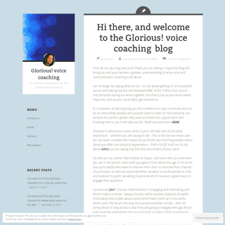 Glorious! voice coaching | Lis Goodwin's blog about voice and communication coaching