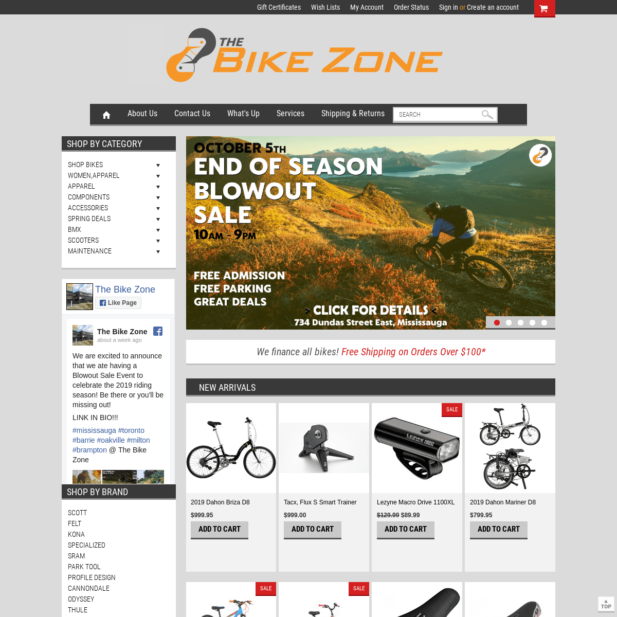 The Bike Zone - Free Shipping on Orders Over $100!