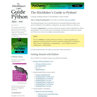 The Hitchhiker’s Guide to Python! — The Hitchhiker's Guide to Python