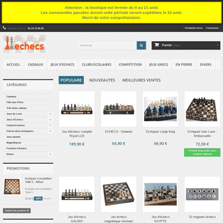 ❶ magasin jeu d'échecs & échiquiers et pièces de toute taille - Boutique Echecs