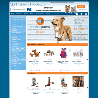 PrestigeProductsEast.com is where pet product retailers shop for their stores.
