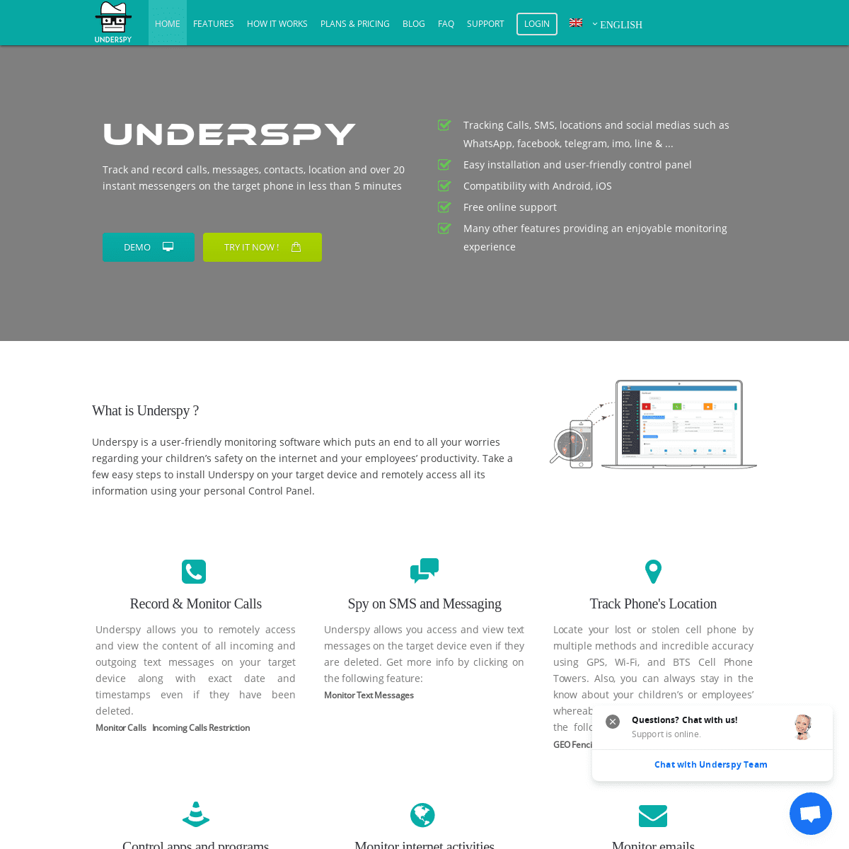  Underspy -  Mobile phone monitoring software