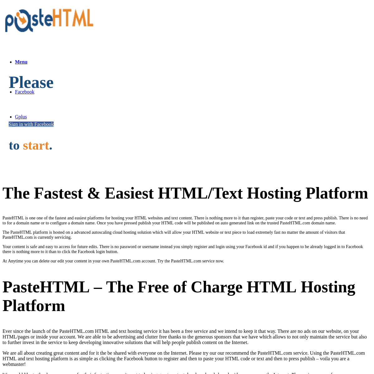 The fastest & easiest HTML/TEXT hosting platfrom | 2019