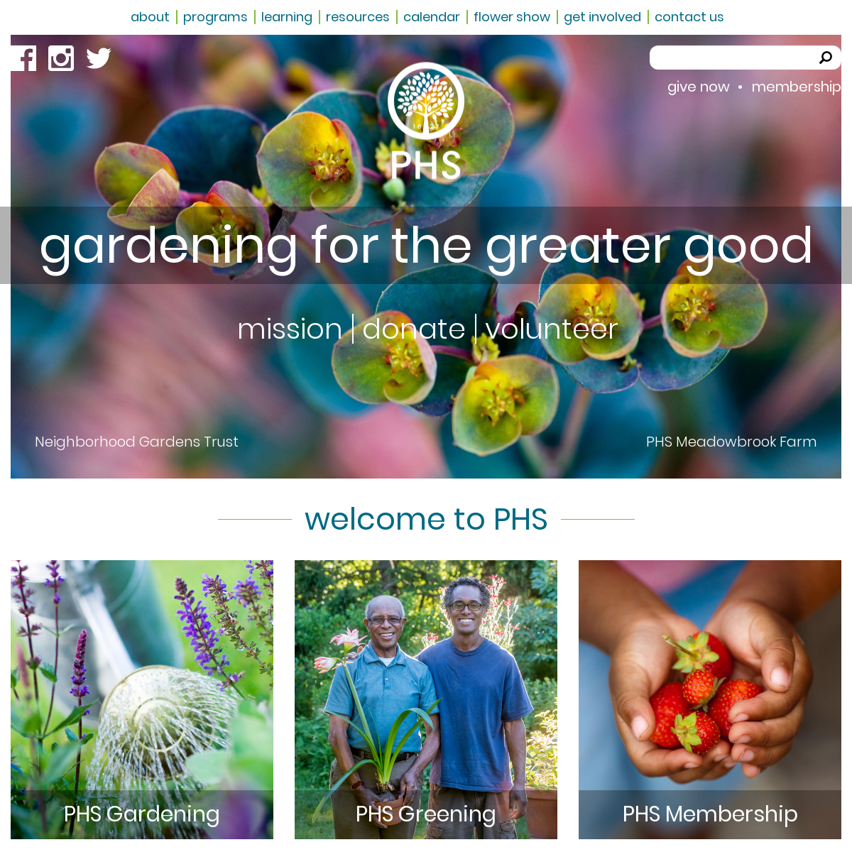 Home  | Pennsylvania Horticultural Society 