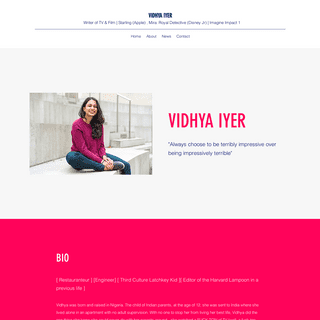 Home - Vidhya Iyer