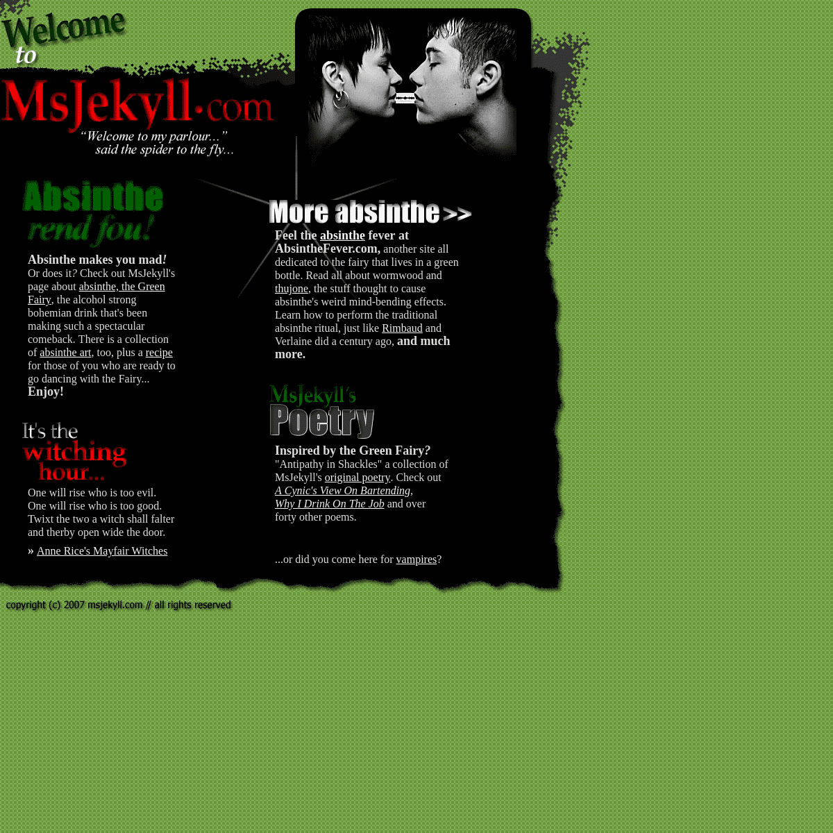 About Absinthe, Absinthe Art, Poetry and Magic - Welcome to MsJekyll!