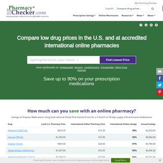 Drug Price Comparisons, Online Pharmacy Safety and Coupon Savings | PharmacyChecker.com