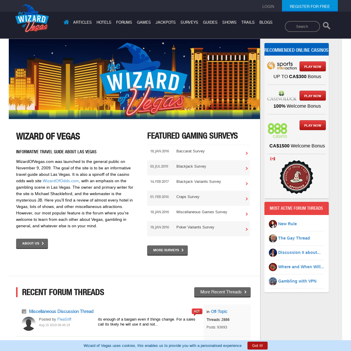 Wizard of Vegas - Las Vegas casino and show reviews and forums