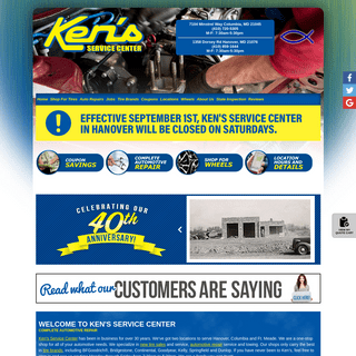 Hanover & Columbia MD - Tires & Repair - Ken's Service Center