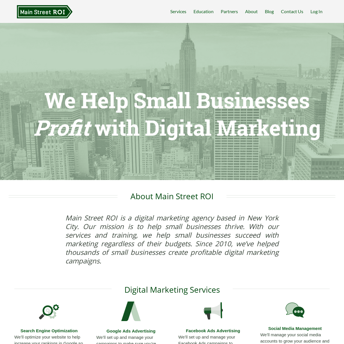 NYC Small Business Digital Marketing Agency | Main Street ROI