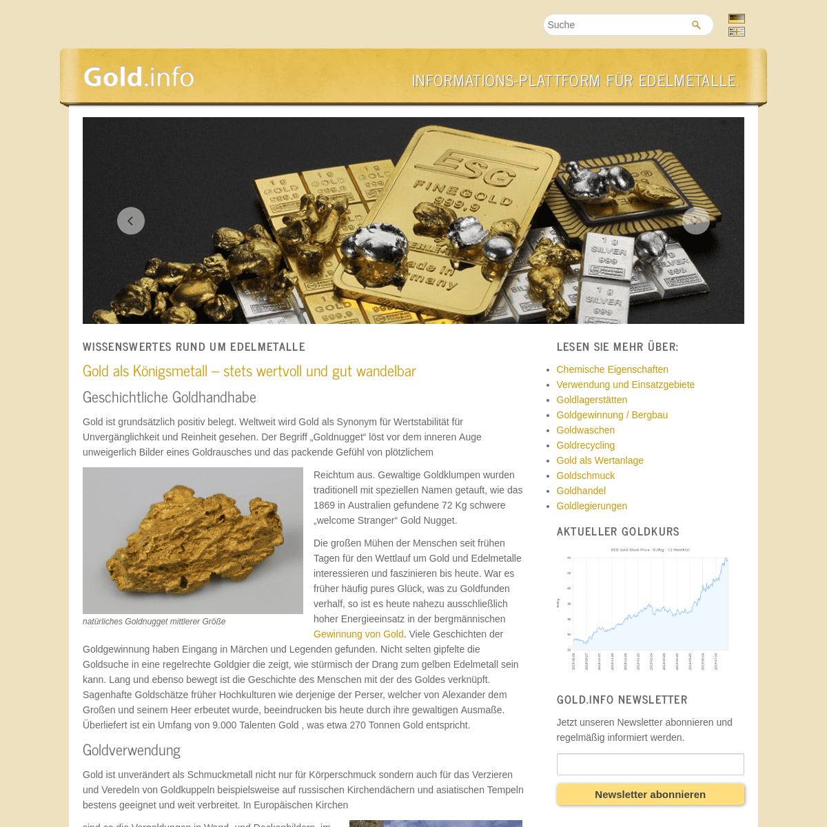 Gold.info | Informations-Plattform für Edelmetalle.