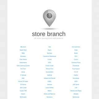 Find Store Locations for UK shops and stores - storebranch.com