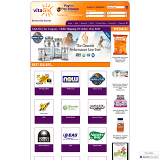 VitaGlo.com  NOW Vitamins, BlenderBall, Champion Juicer, Quest Bars, EAS, Protein  Low Prices & FREE* Shipping!