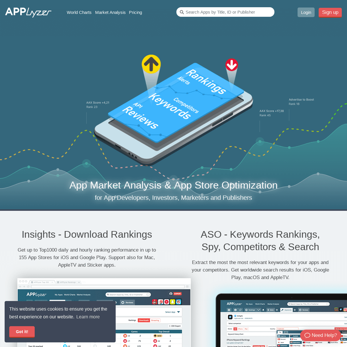 APPlyzer - App Rankings - ASO Tools - API