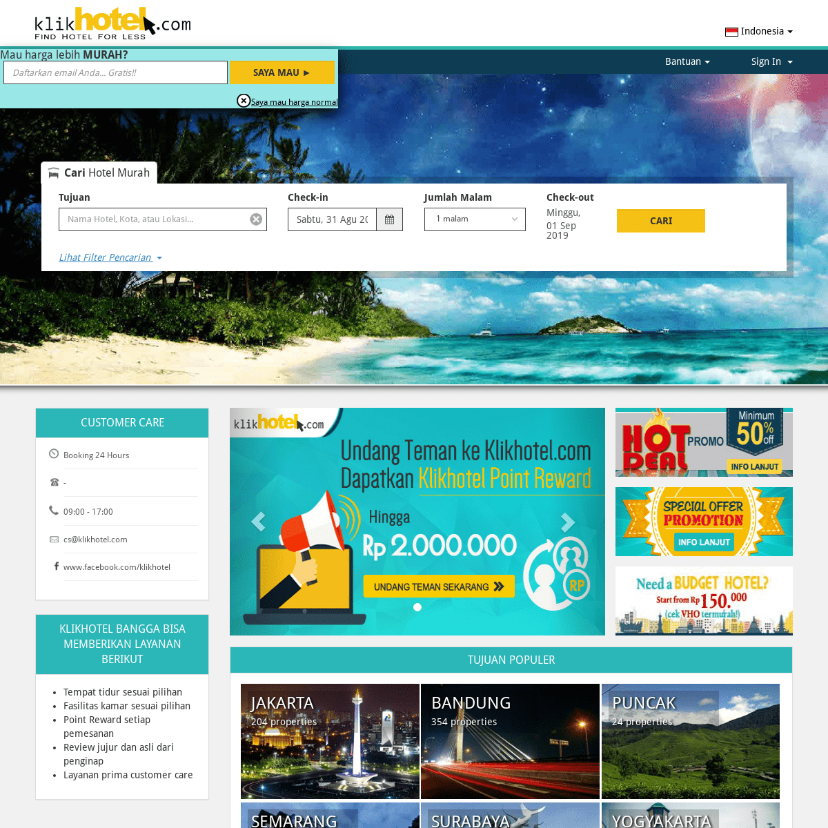 Booking Hotel Online Harga Diskon Pertama di Indonesia