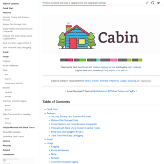 The best JavaScript and Node.js logging service and logging npm package - Cabin