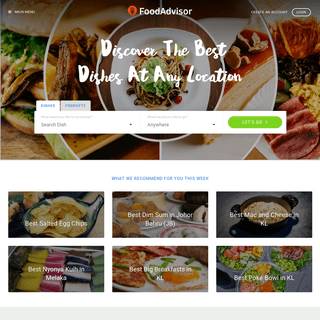 FoodAdvisor  —  Discover the best recommended dishes at any location