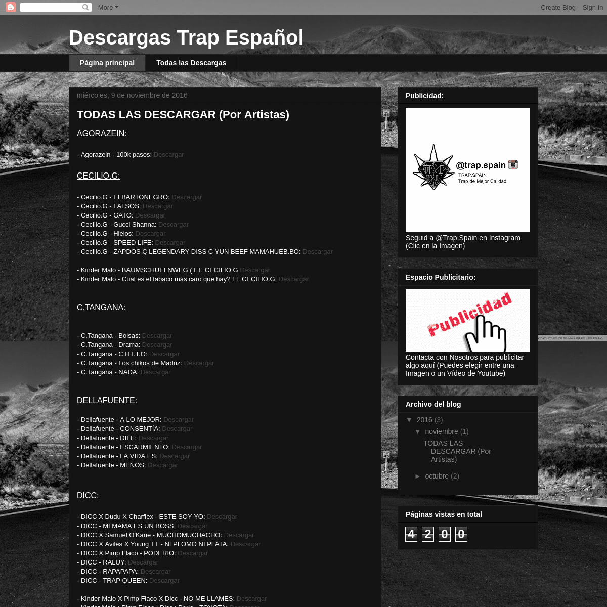A complete backup of descargartrap.blogspot.com