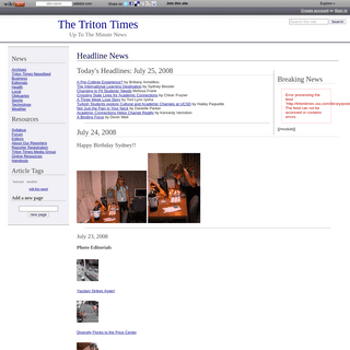 A complete backup of tritontimes.wikidot.com