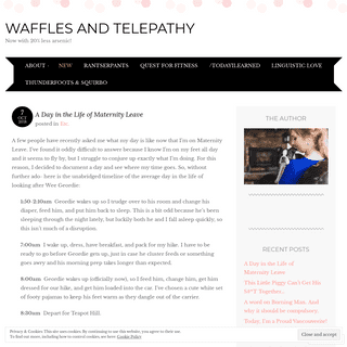Waffles and Telepathy | Now with 20% less arsenic!