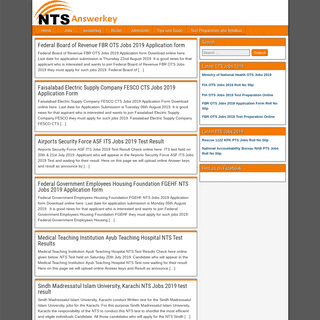 NTS Answer Keys - Solve your NTS here !