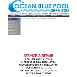 Ocean Blue Pool Services New Jersey POOL OPENING & CLOSING IN GROUND LINER & INSTALLATION ABOVEGROUND LINER & INSTAL