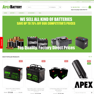 Factory Direct Prices. Top Quality Batteries SLA, UPS, Powersports & More Apex Battery