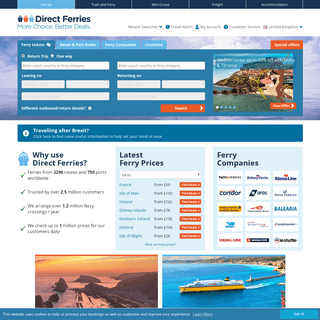 Ferry booking - Compare ferry crossing prices and timetables