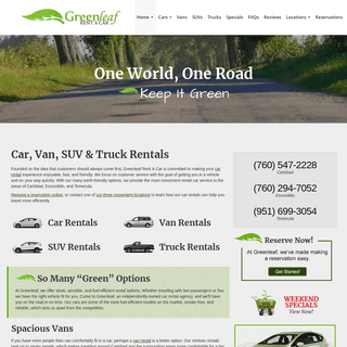 Greenleaf Rent A Car | Car, Van, Truck & SUV Rentals