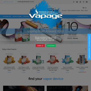 E-Cigarette Products | Vapage & Cig2o