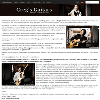 Greg's Guitars - Selected Guitars and Gear