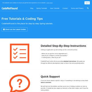 Free Tutorials & Coding Tips - CodeNotFound.com