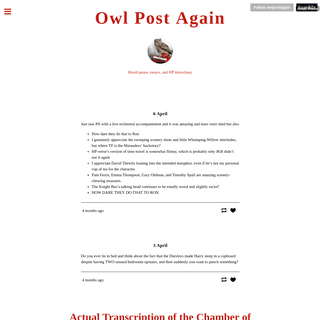Owl Post Again