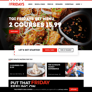 TGI Fridays Restaurant &amp; Bar – View Menu &amp; Book a Table Online