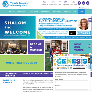 Shalom and Welcome - Temple Emanuel Beverly Hills