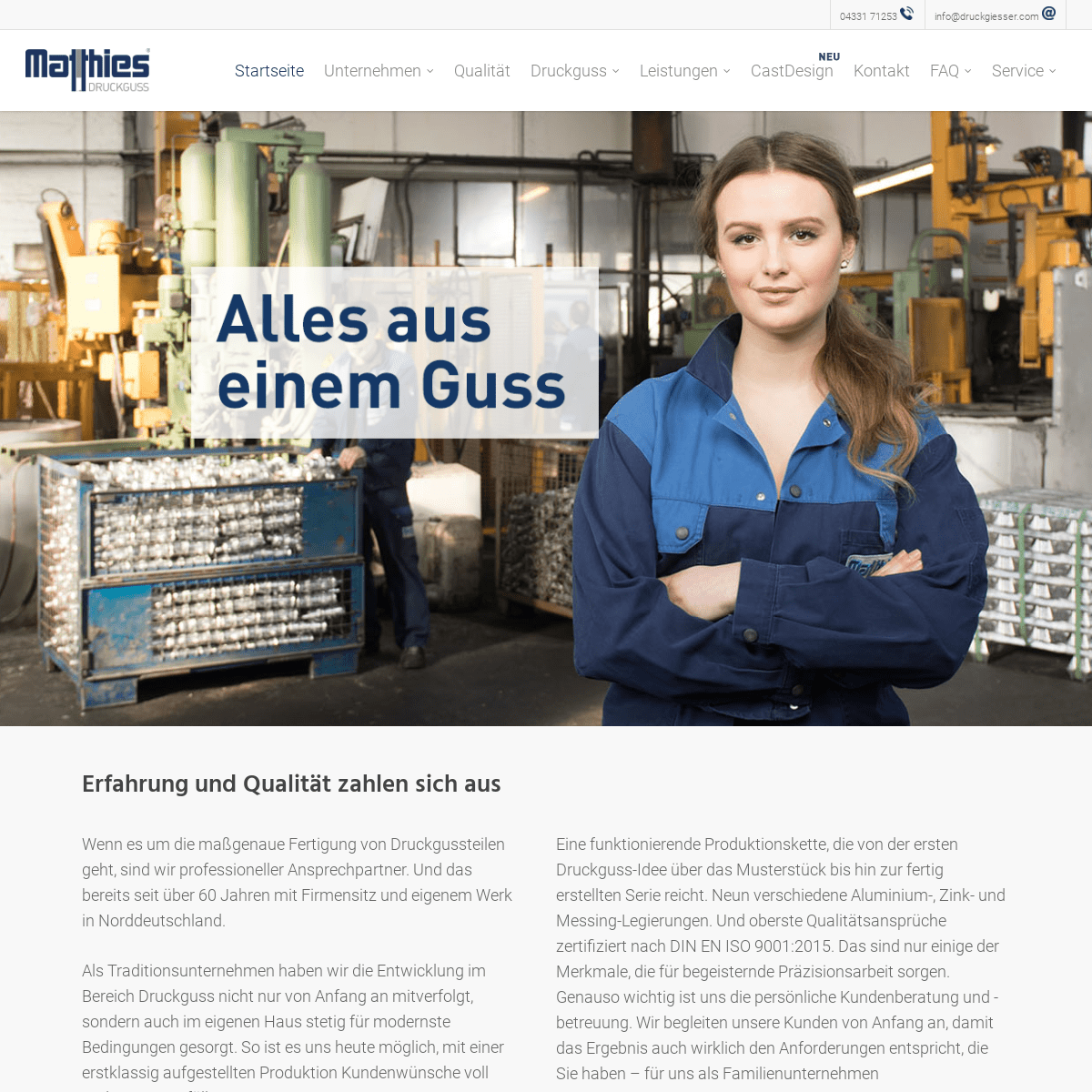 Startseite - Druckguss und Formbau von Matthies Druckguss GmbH