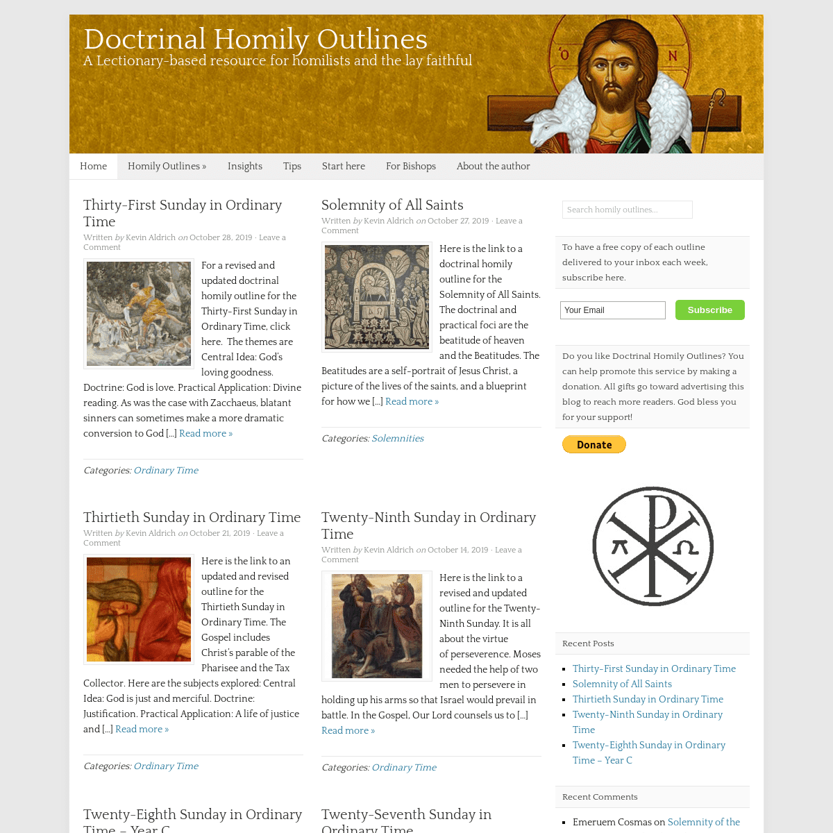 Doctrinal Homily Outlines - A Lectionary-based resource for homilists and the lay faithful