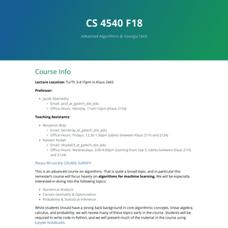 Course Info | CS 4540 F18