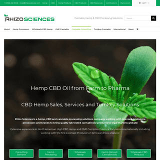 CBD Hemp and Medical Cannabis from Farm to Pharma - Rhizo Sciences Hemp, CBD & Cannabis Consulting | CBD Hemp Sales & Pr