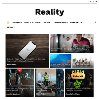 Reality Technologies (MR, AR, VR) News | Guides | Companies | Products