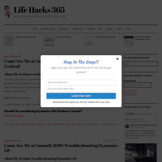 Life Hacks 365 â€“ Microsoft Dynamics & Microsoft Office Tips & Tricks