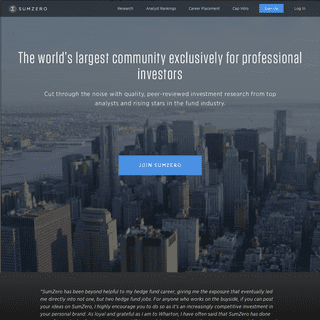 The World's Largest Professional Investor Community | SumZero
