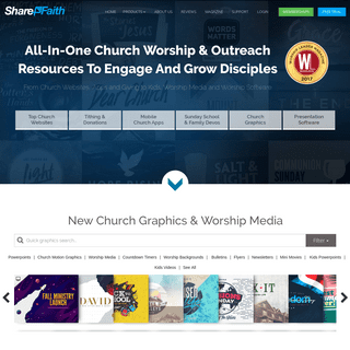 Sharefaith- Church Websites, Church Graphics, Sunday School, VBS, Giving & Apps