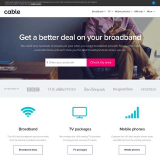 Cable.co.uk | Broadband, TV and Mobile Phone Price Comparison Site