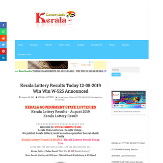 LIVE Kerala Lottery Result 12.08.2019 Win-Win W-525 Results Today