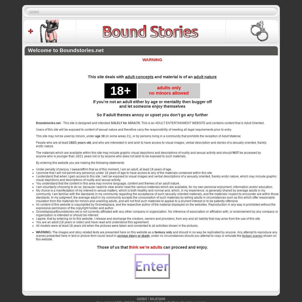 Welcome to Boundstories.net | Bound Stories | Gromet's Plaza